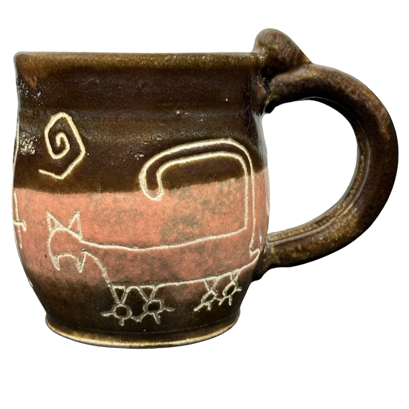 Southwest Petroglyphs Pat & Olin Powers Signed Pottery Mug