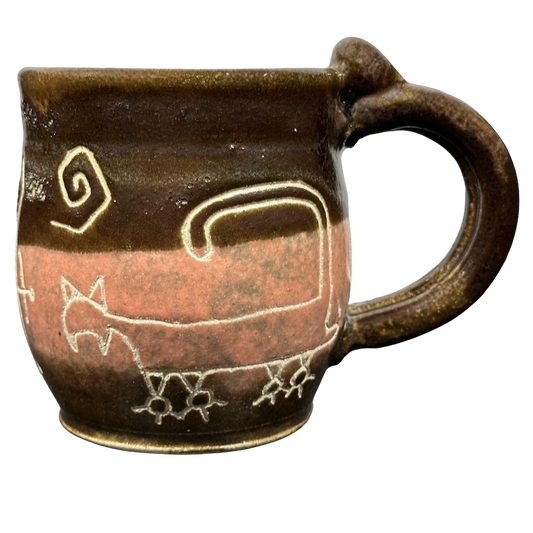 Southwest Petroglyphs Pat & Olin Powers Signed Pottery Mug