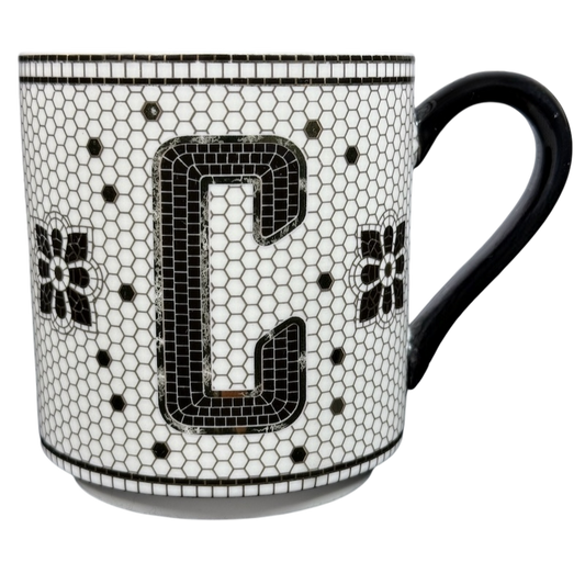 Margot Tiled Letter "C" Monogram Initial Mug Anthropologie