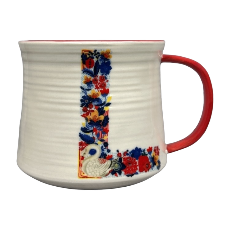 Nathalie Lete Letter "L" Bouquet Monogram Initial Mug Anthropologie