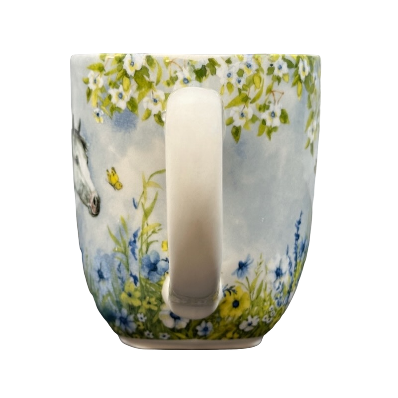 White Horse Among Flowers Susan Winget Mug Cracker Barrel