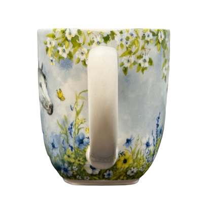 White Horse Among Flowers Susan Winget Mug Cracker Barrel