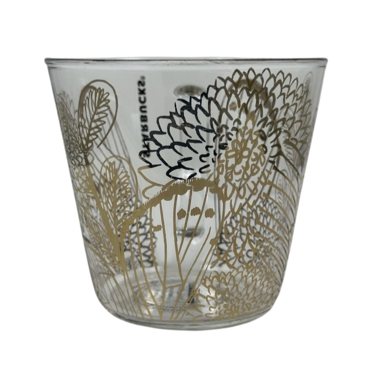 Gold Flowers And Butterflies 14oz Glass Mug 2019 Starbucks