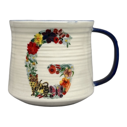 Nathalie Lete Letter "G" Bouquet Monogram Initial Mug Anthropologie