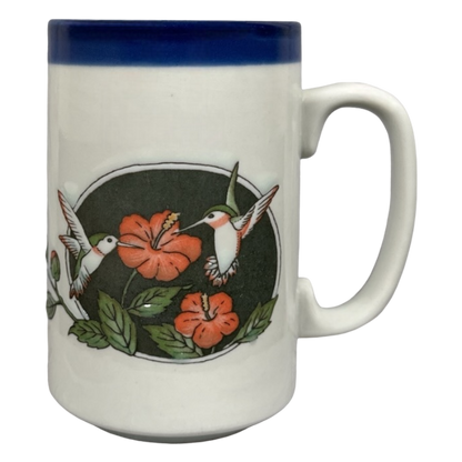 Hummingbirds And Hibiscus Large Embossed Mug Otagiri