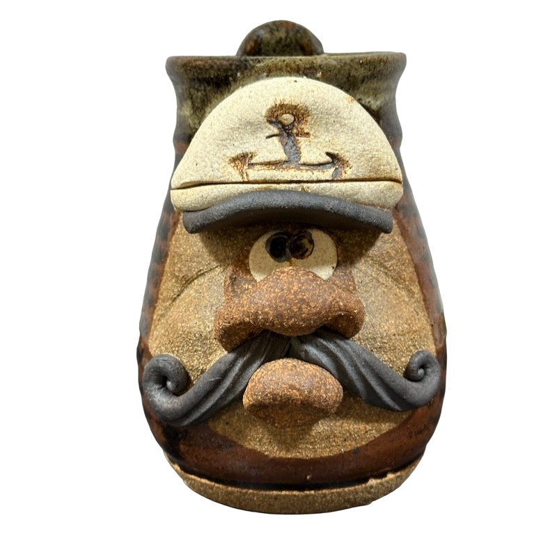 Ugly Face Pottery 3D Sailor Sea Captain Mug Robert Eakin Stoneware