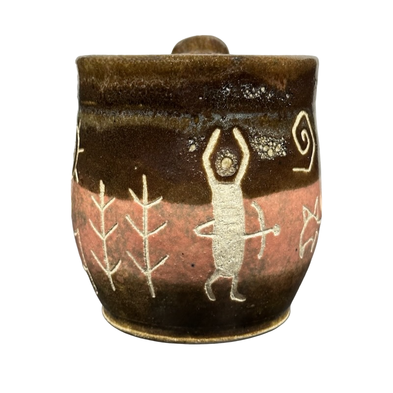 Southwest Petroglyphs Pat & Olin Powers Signed Pottery Mug