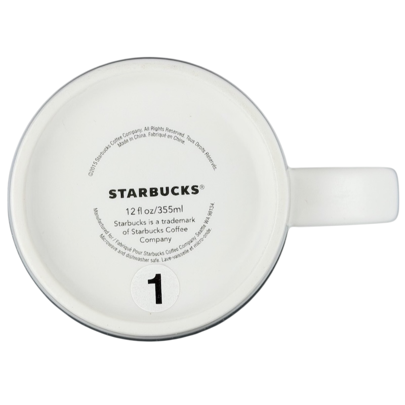 Etched Siren Tall White 12oz Mug 2015 Starbucks