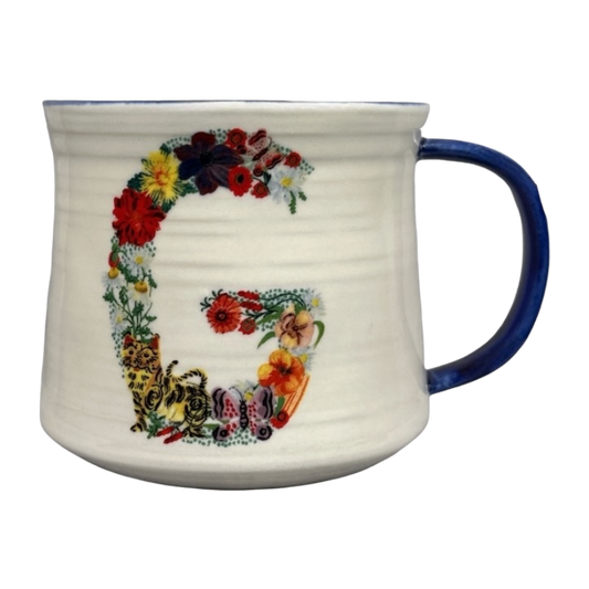 Nathalie Lete Letter "G" Bouquet Monogram Initial Mug Anthropologie