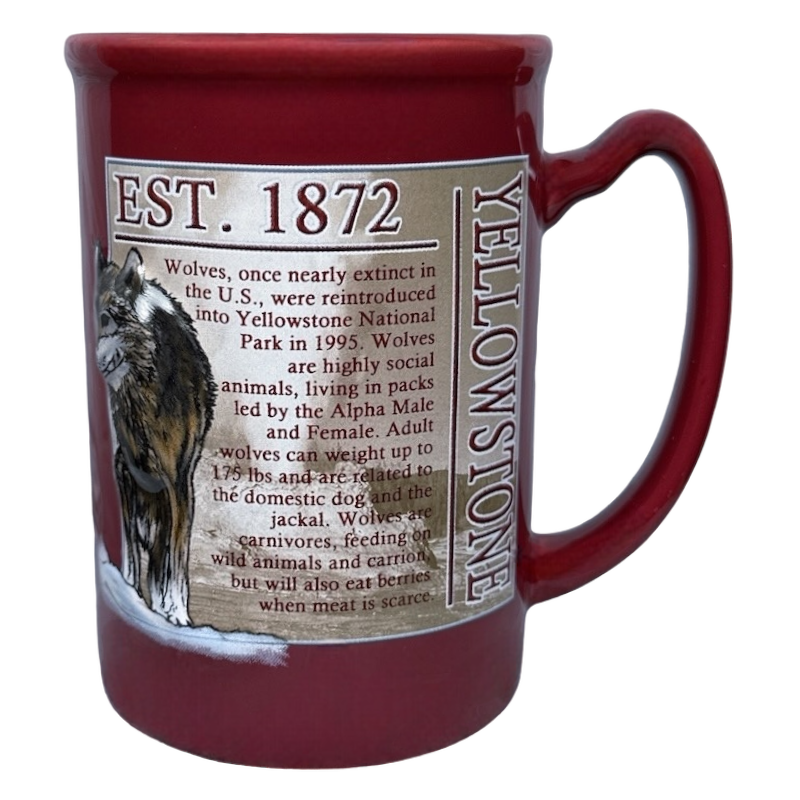 Yellowstone National Park 3D Embossed Wolf Tall Mug