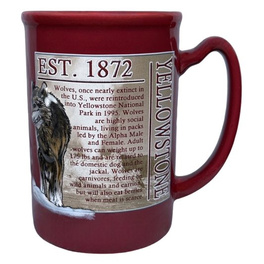 Yellowstone National Park 3D Embossed Wolf Tall Mug