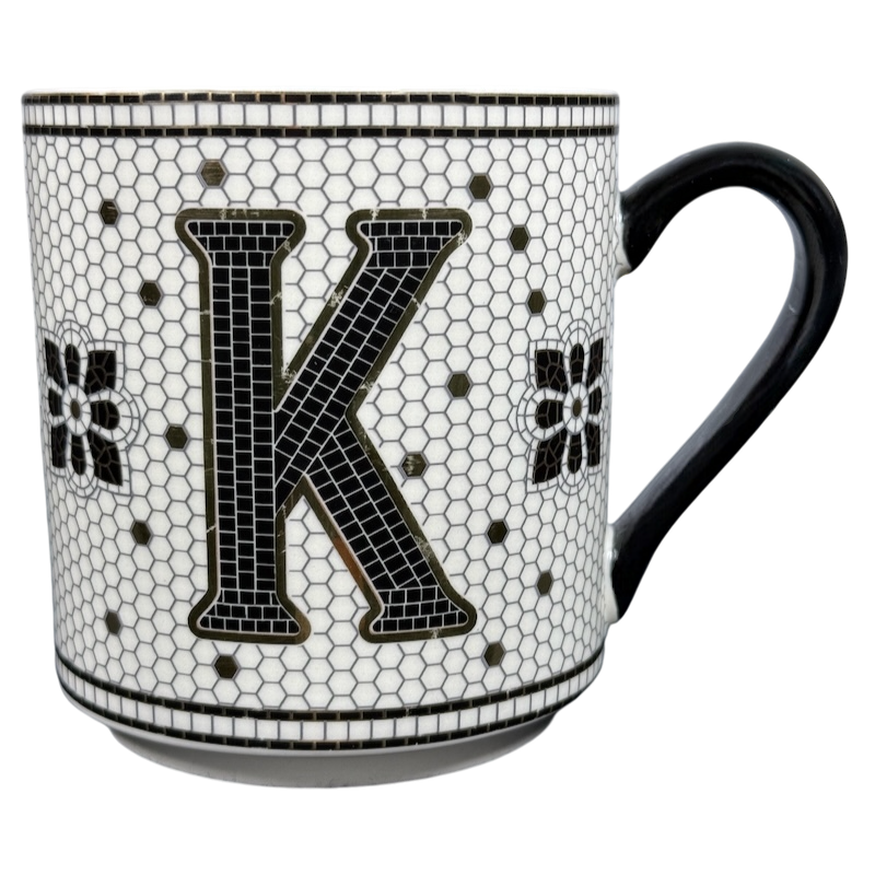 Margot Tiled Letter "K" Monogram Initial Mug Anthropologie