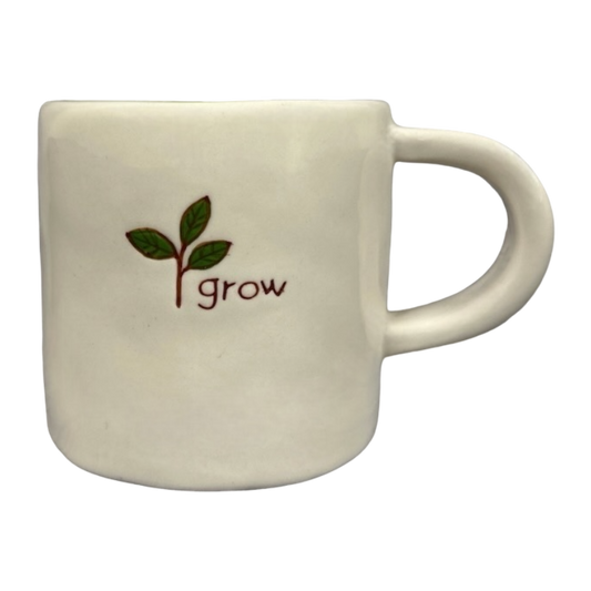 Grow 10oz Leaf Design Hand Painted Etched Mug 2008 Starbucks