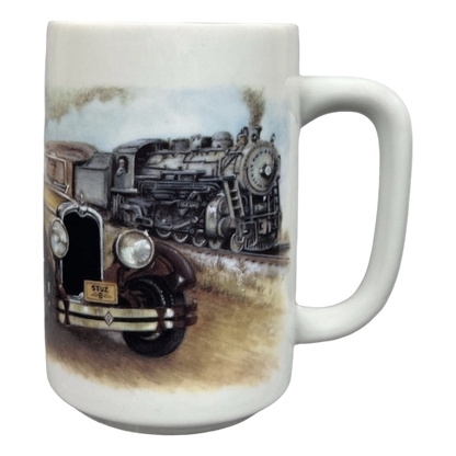 Stutz Bearcat Car And Locomotive Train Sunrise Publications Large Mug Otagiri