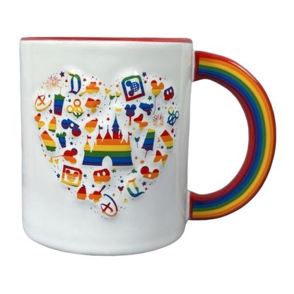 My Happy Place Rainbow Handle Embossed Mug Disney Parks