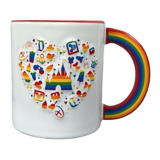 My Happy Place Rainbow Handle Embossed Mug Disney Parks