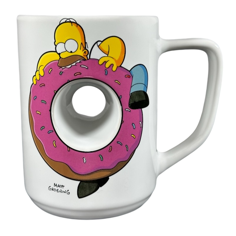 Homer Simpson Eating A Donut MMM... Carbs! The Simpsons Universal Studios Mug