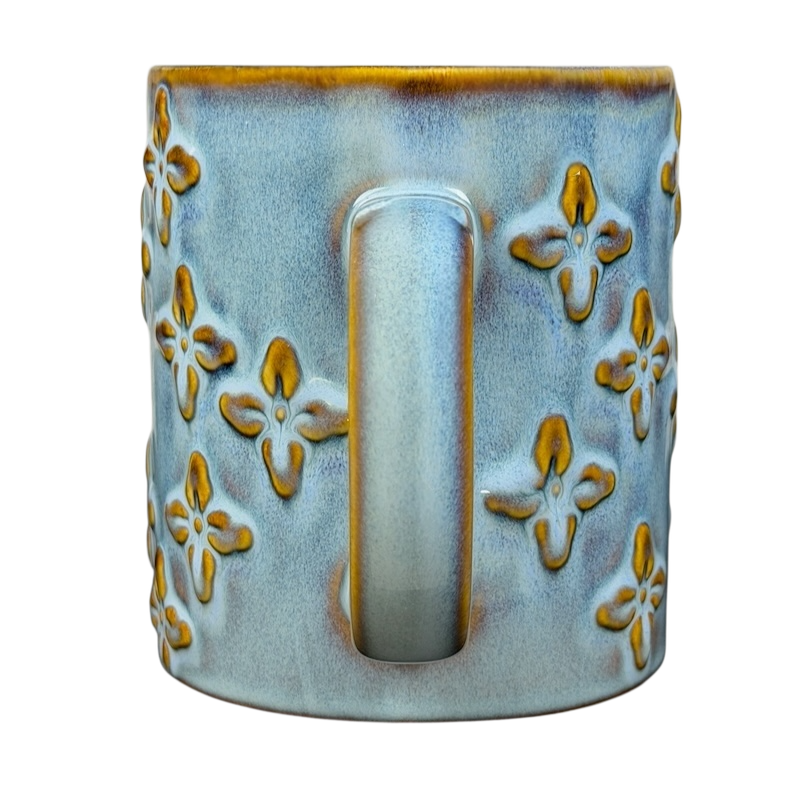 Embossed Flowers Blue 16oz Mug 2008 Starbucks