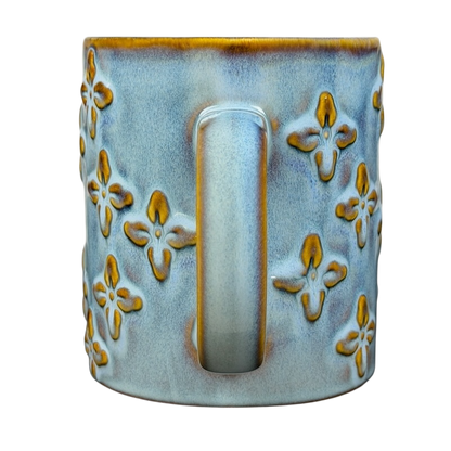 Embossed Flowers Blue 16oz Mug 2008 Starbucks