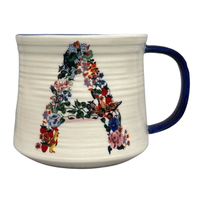 Nathalie Lete Letter "A" Bouquet Monogram Initial Mug Anthropologie