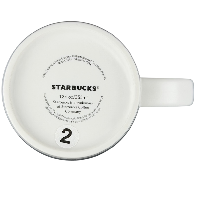 Etched Siren Tall White 12oz Mug 2015 Starbucks