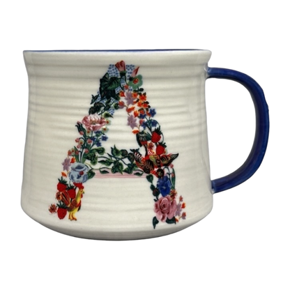 Nathalie Lete Letter "A" Bouquet Monogram Initial Mug Anthropologie