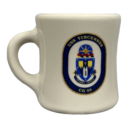 USS Vincennes CG 49 Freedom's Fortress United States Navy Mug Mil-Art China