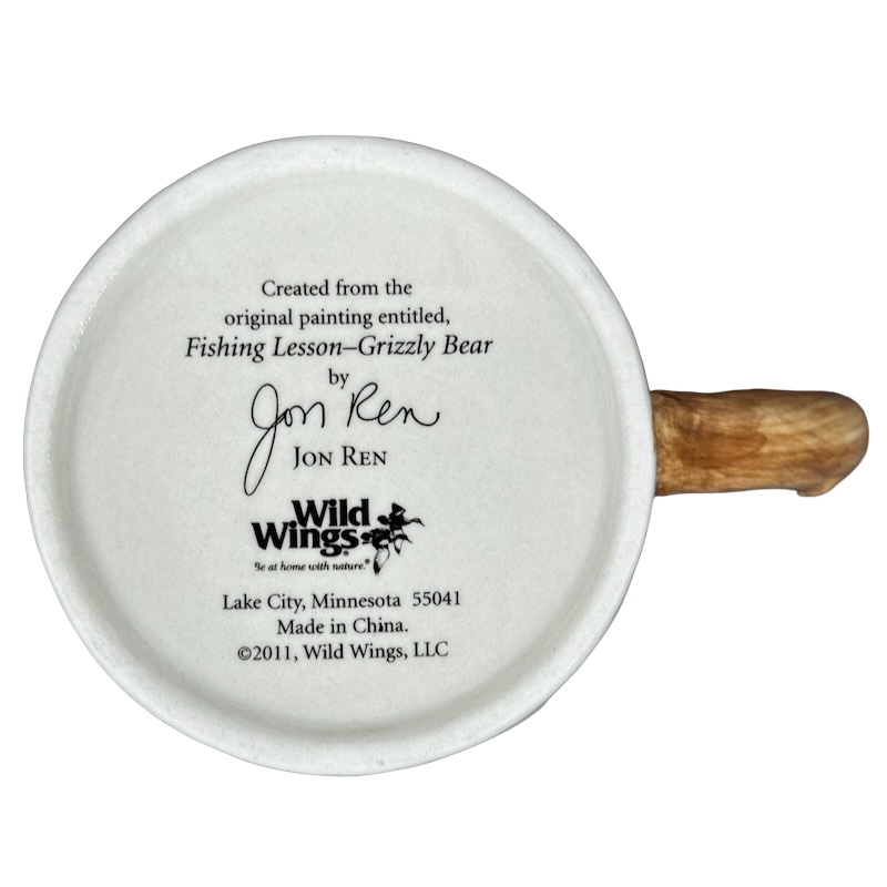 Fishing Lesson-Grizzly Bear Jon Ren Embossed Mug Wild Wings