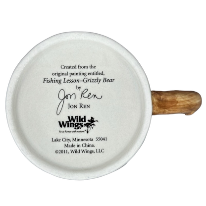 Fishing Lesson-Grizzly Bear Jon Ren Embossed Mug Wild Wings