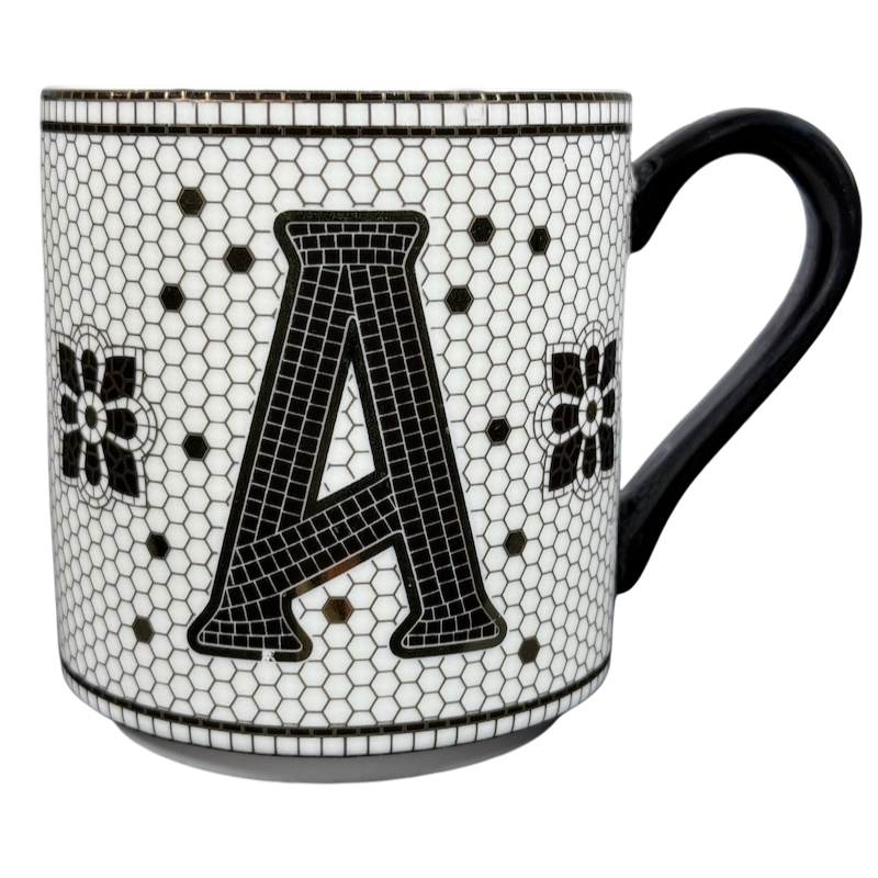 Margot Tiled Letter "A" Monogram Initial Mug Anthropologie