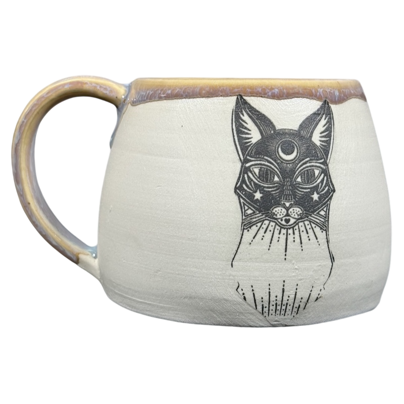 Celestial Cat Pottery Mug Mountain Love Pottery