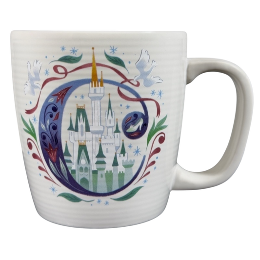 "C" Is For Cinderella's Castle ABC Letters Monogram Initial Cream Mug Disney Parks