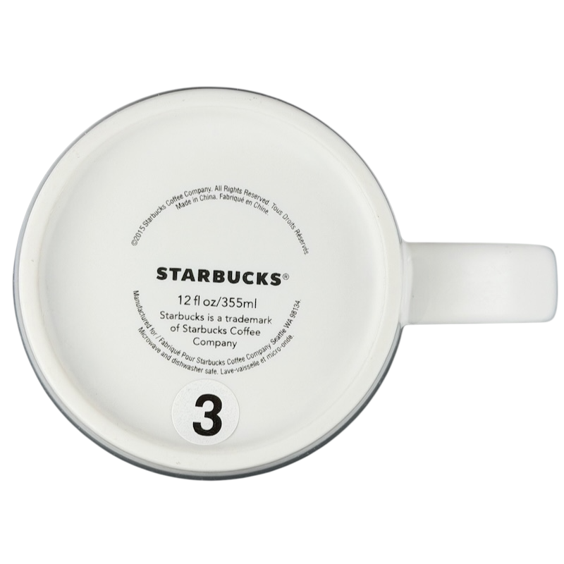 Etched Siren Tall White 12oz Mug 2015 Starbucks