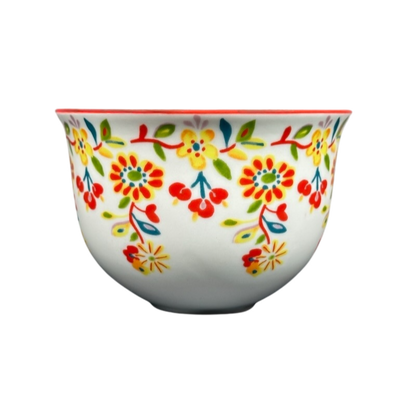 Cadiz Floral Mug with Red Handle and 3D Flower Mug Anthropologie