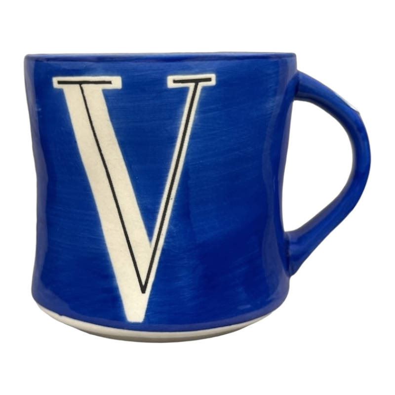 Colorway Hand Painted Letter "V" Monogram Initial Mug Anthropologie