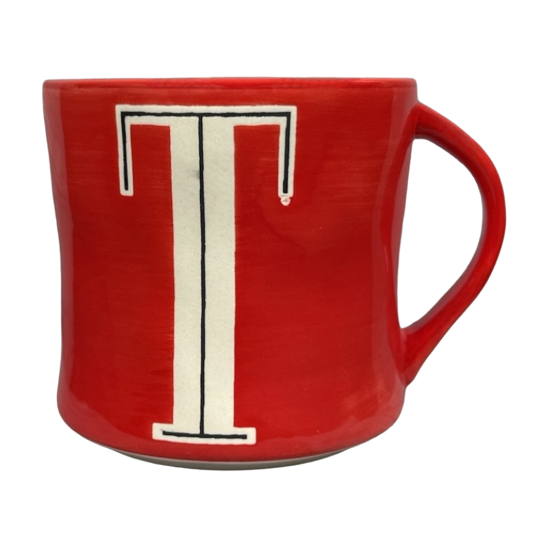 Colorway Hand Painted Letter "T" Monogram Initial Mug Anthropologie