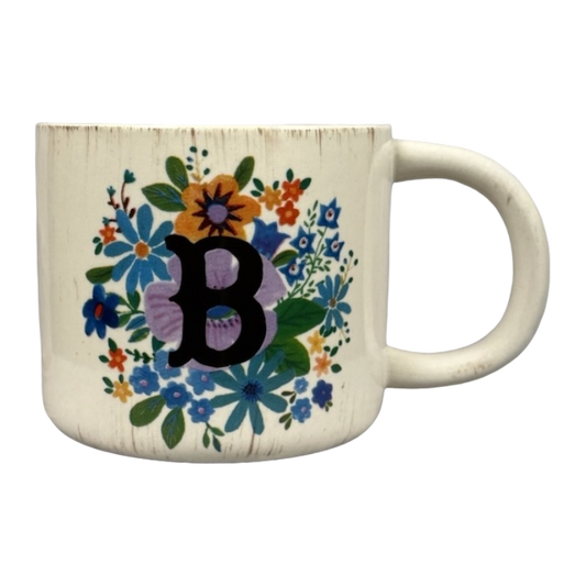 Letter "B" Monogram Initial I Am Grateful For Floral Mug Natural Life