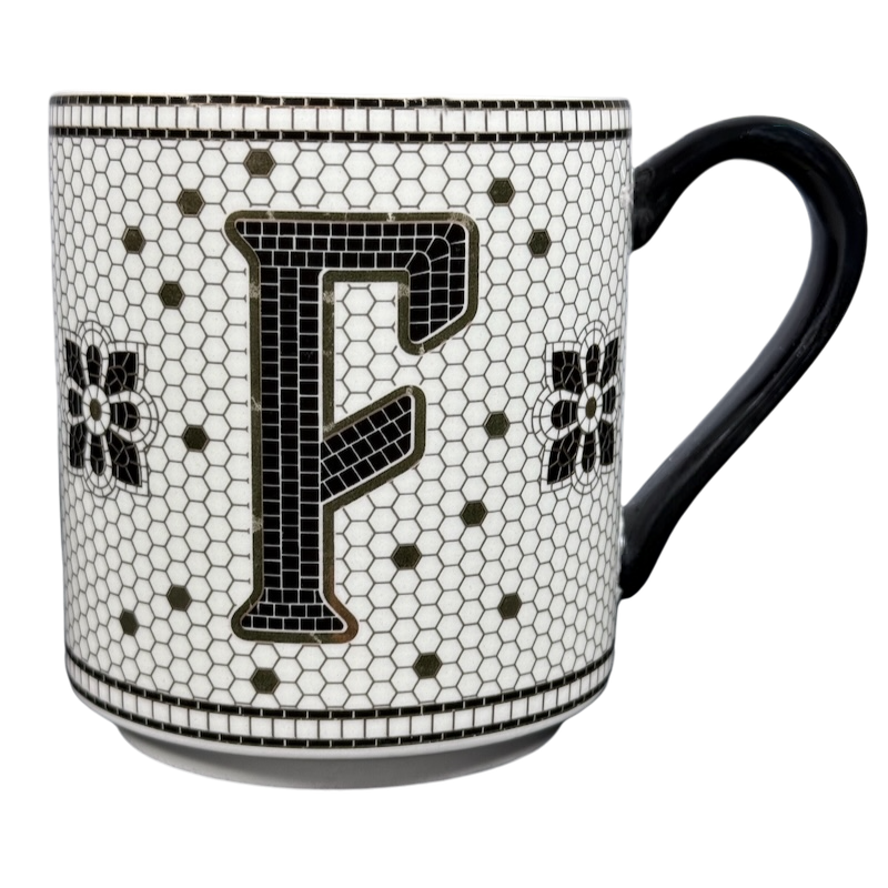 Margot Tiled Letter "F" Monogram Initial Mug Anthropologie