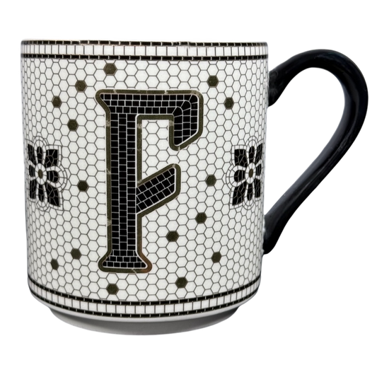 Margot Tiled Letter "F" Monogram Initial Mug Anthropologie