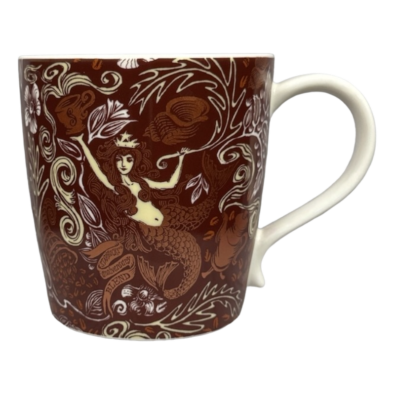 Bronze Siren Seashells And Flowers Anniversary 12oz Mug 2008 Starbucks