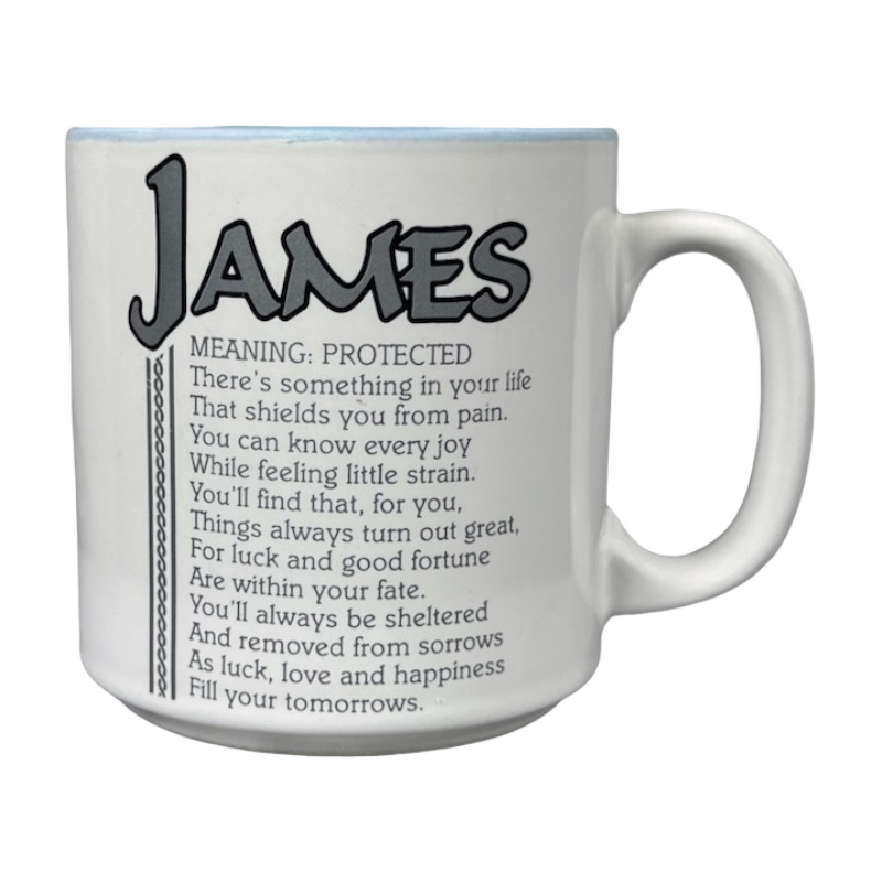 JAMES Poetry Name Light Blue Interior Mug Papel