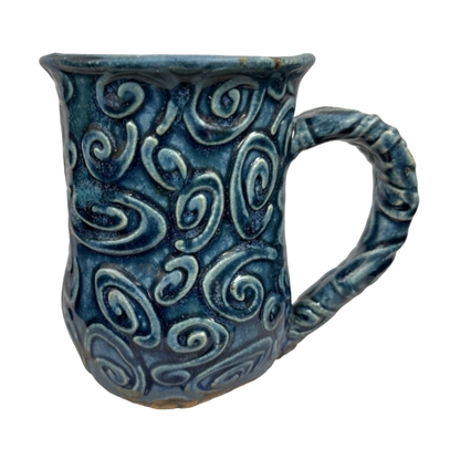 Swirls Abstract Embossed Pottery Mug