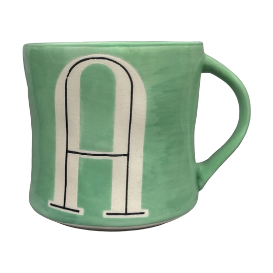 Colorway Hand Painted Letter "A" Monogram Initial Mug Anthropologie