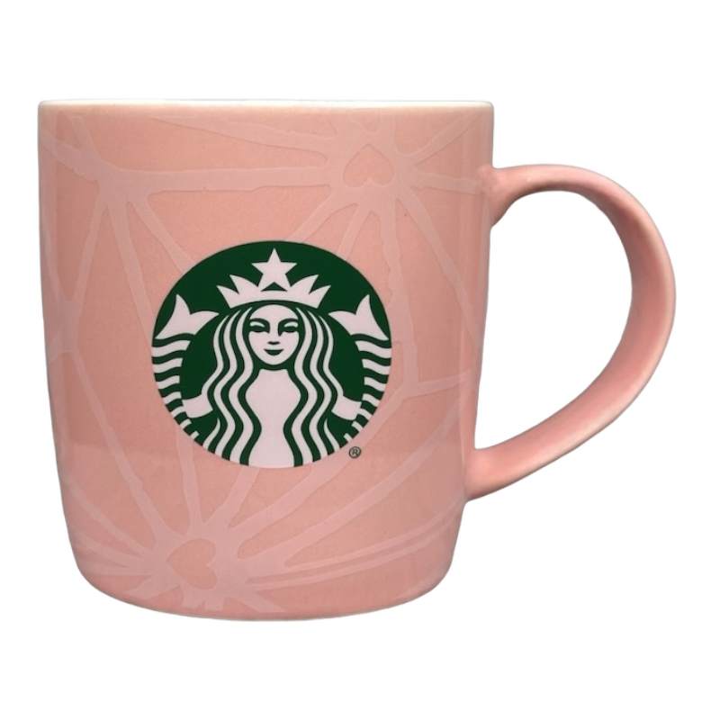 Pink Web With Hearts 11oz Mug 2022 Starbucks