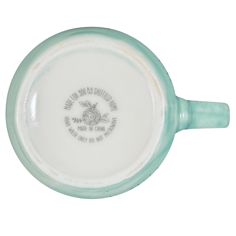 Floral Blue & Green Butterflies Ridged Mug Sheffield Home