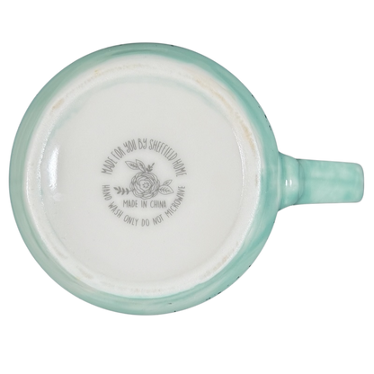 Floral Blue & Green Butterflies Ridged Mug Sheffield Home
