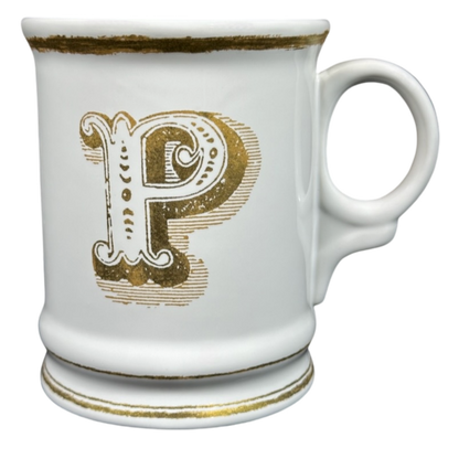 Letter "P" Gold Writing Monogram Initial Mug Williams Sonoma