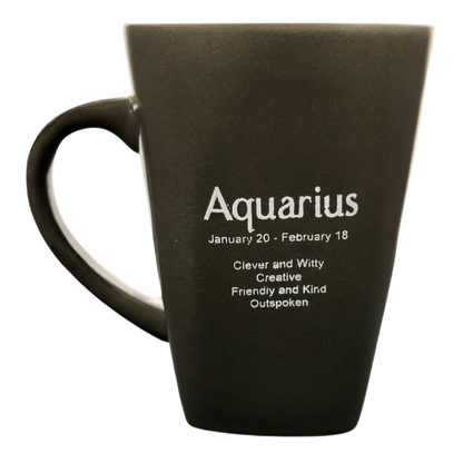 Aquarius Tall Zodiac Etched Square Bottom Blue Interior Mug Fisher