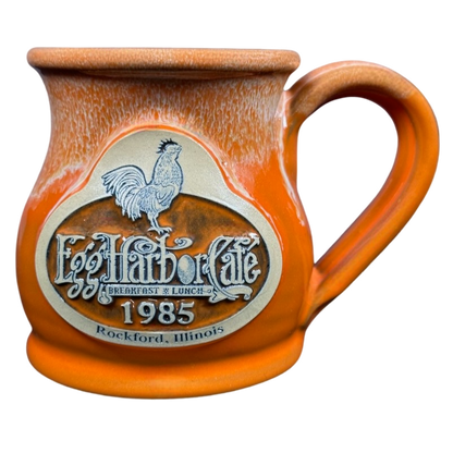 Egg Harbor Cafe Rockford Illinois 1985 Orange Mug Deneen Pottery