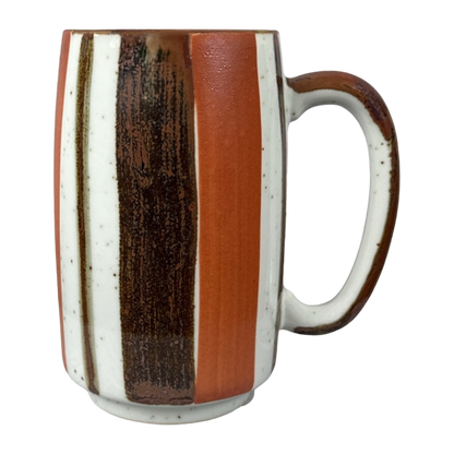 Striped Brown And Orange Speckled Large Mug Otagiri